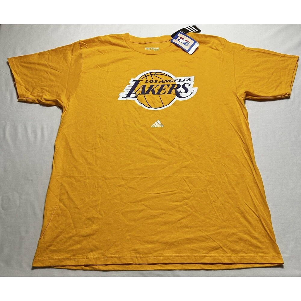Los Angeles Lakers Adidas Short Sleeve Shirt NBA Mens Size XL Basketball *READ**